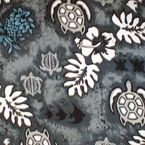 Gray Hawaiian fabric with turtle design