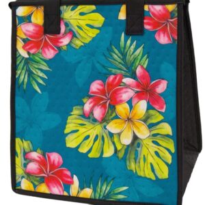Go Green with our reusable bag, Hawaiian flower and leaf motif