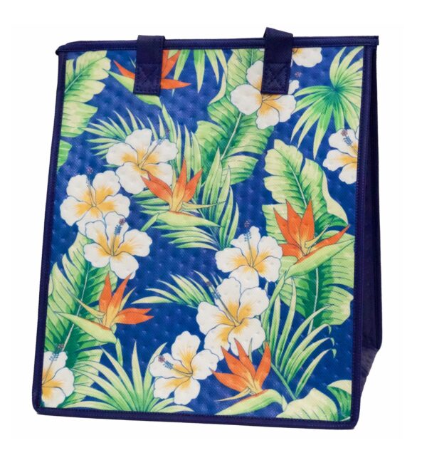 large insulated bag with Tropical motif