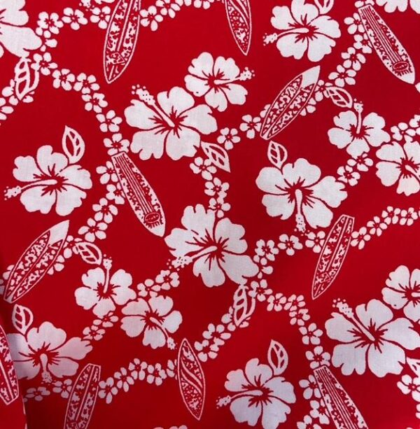 Red and white Mini Hibiscus fabric