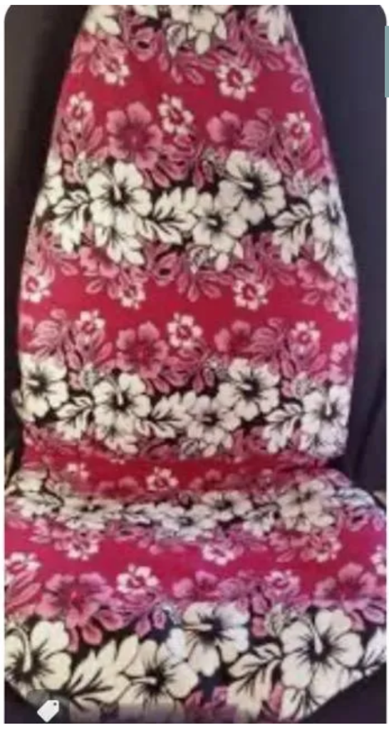 Nauru Car Seat Cover - Hibiscus Flowers Vintage Style main image 0
