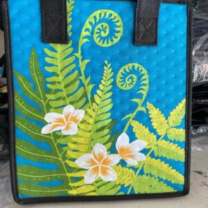 Turquoise bag with cute fern design