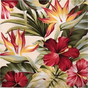 Tropical floral Haaiian bark cloth