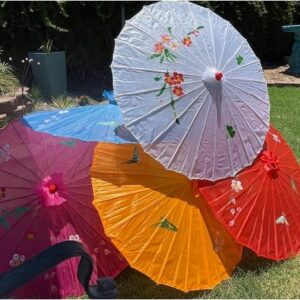 chinese umbrellas in several colora