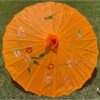 bright Orange Hand painted chinese umbrella