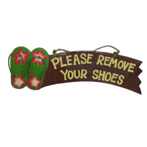 Please remove your shoes wood sign