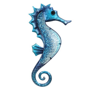 seahorse wall decor. glass and metal