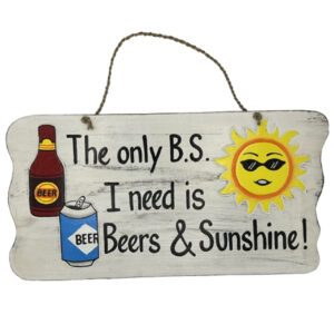 Beer and Sunshine wood sign Tiki Bar Decor