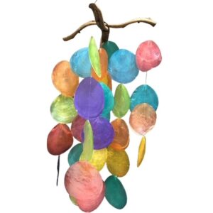 Rainbow Capiz Mobile with criss cross branches Multi color