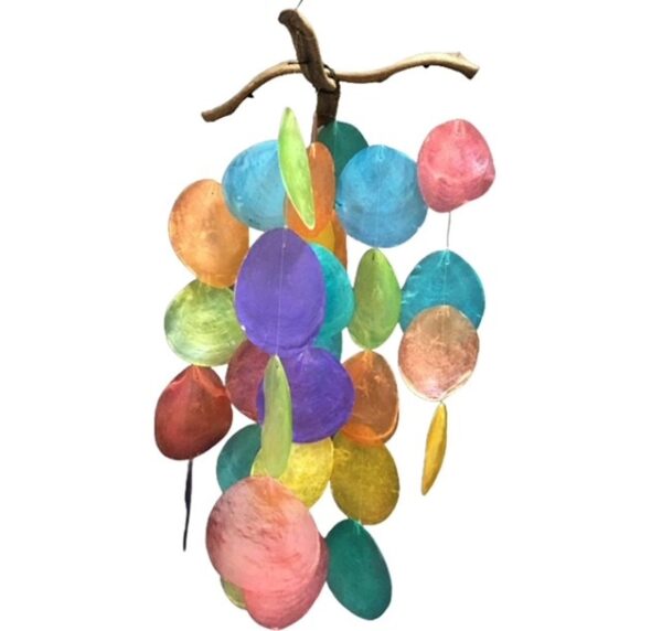 Rainbow Capiz Mobile with criss cross branches Multi color