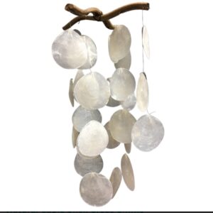 criss cross branches and capiz shell mobile