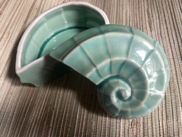Sea shell trinket box  Sea glass green - Image 2