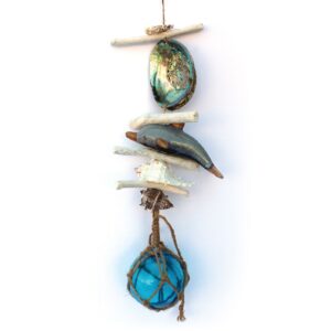 Seashell, driftwood, humpback whale hanging garland